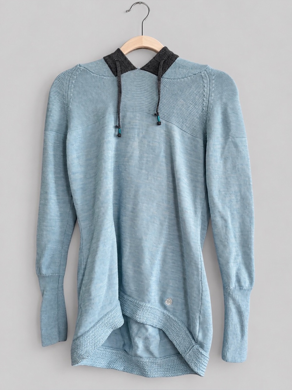 Stio 100% Merino Wool Blue Hoodie Size Small
